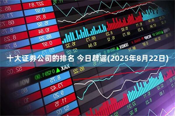 十大证券公司的排名 今日辟谣(2025年8月22日)
